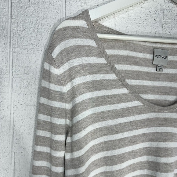 Nic+Zoe knit stripe sweater size L - Picture 2 of 8